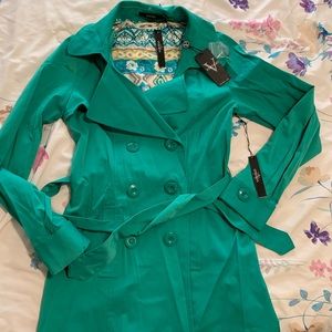 Green trench coat